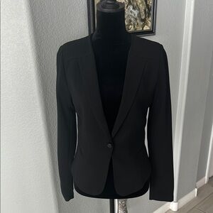 Cut-Out Back Black Women's Blazer